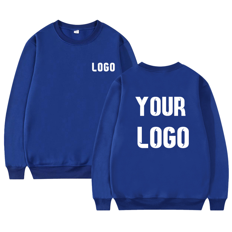 DIY Customise Your Brand Logo Unisex Trend Casual Top Custom Crew Neck Pullover Personalised Sweatshirt Custom Gift Shopping