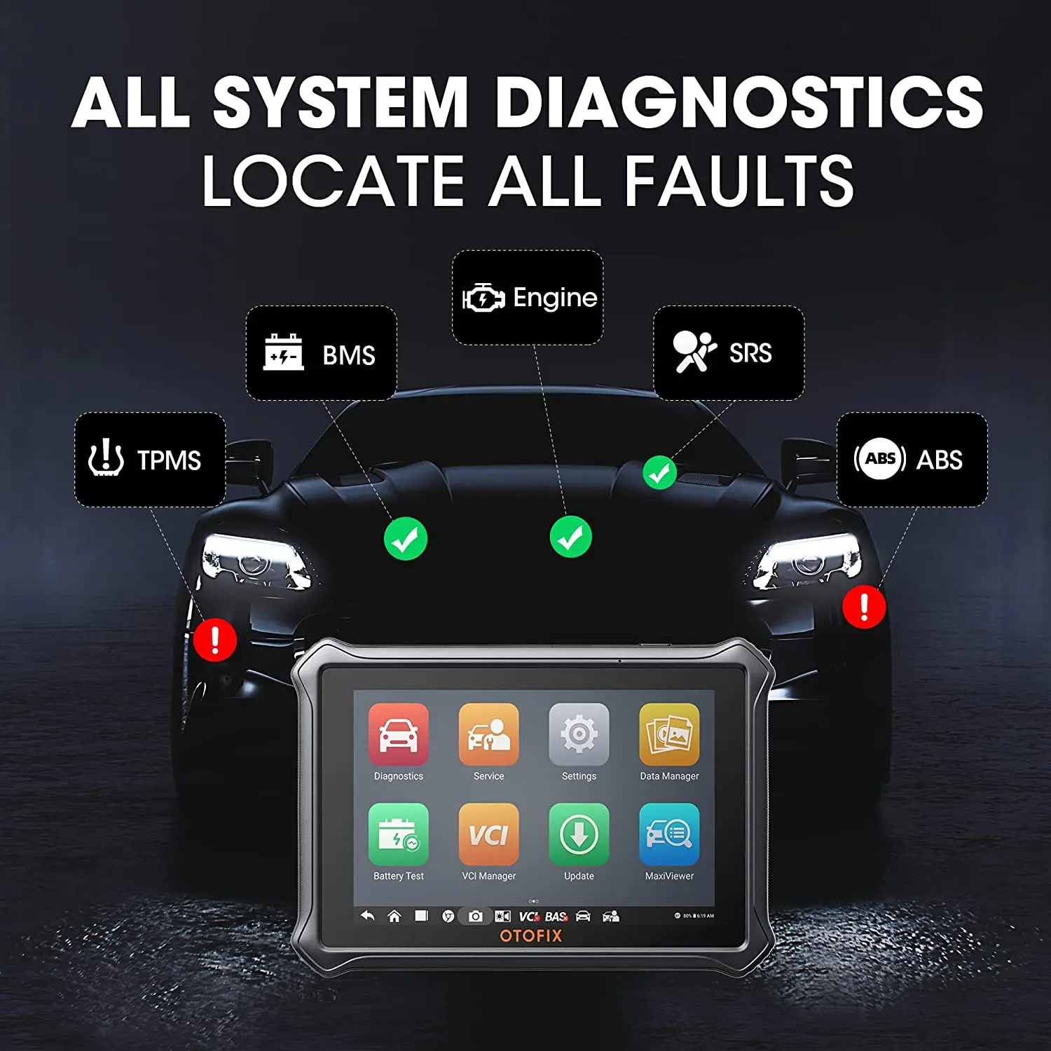 OTOFIX D1 Lite Kfz-OBD2-Scanner, 2-Jahres-Update, bidirektionale Steuerung, alle Systemdiagnose-Scan-Tools FCA SGW CAN FD & DoIP
