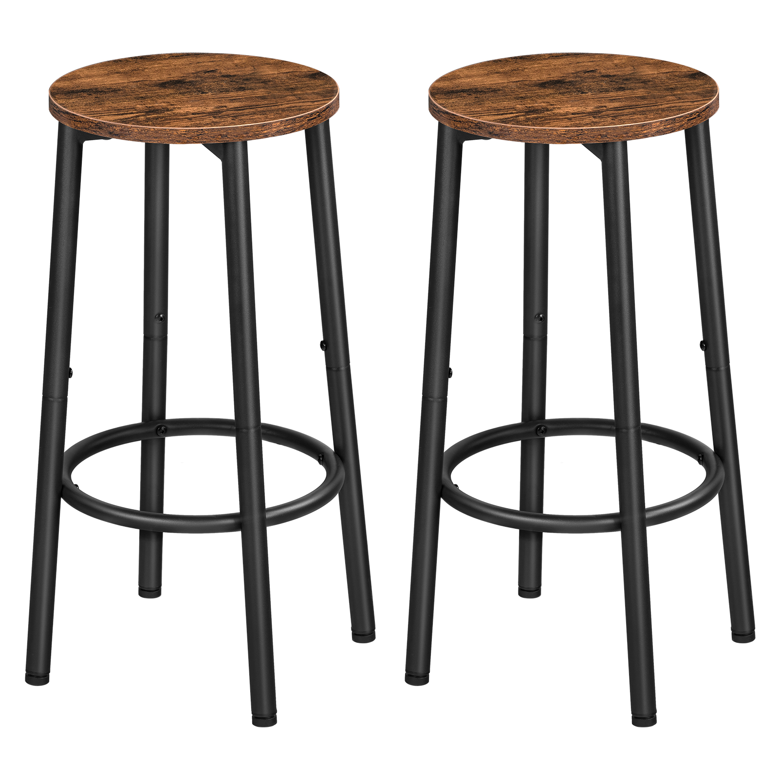 Hoebro-taburetes altos de madera con patas de Metal para Bar, asiento con reposapiés para mostrador de cocina, accesorios nórdicos para Pub, 2 piezas