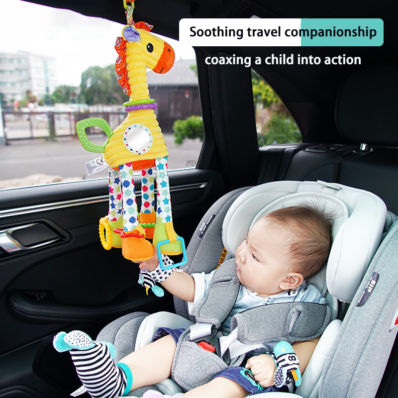 Nouveau Style en peluche girafe animaux jouets enfants véhicule monté jouets siège de sécurité voiture girafe pendentif jouets bébé câlin jouets cadeaux