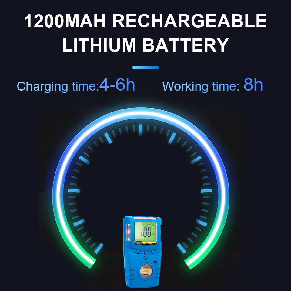 GC210 Gas Detector Portable Single EX/CO/O2/H2S,Combustible Gas Leak Detector Carbon Monoxide/Oxygen/Hydrogen Sulfide USB Charge