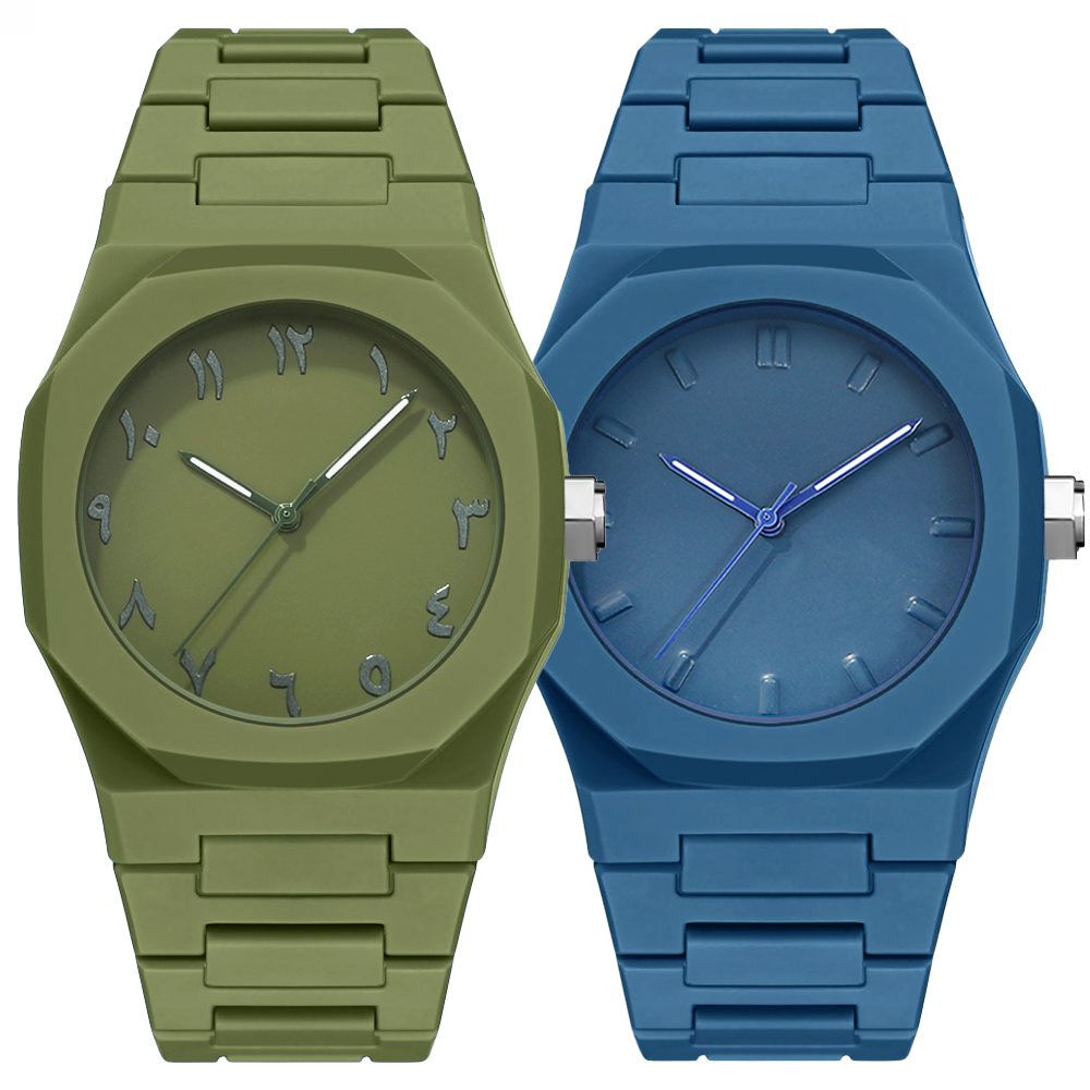 Zestaw zegarków męskich 2 szt./1 szt., modny i elegancki, klasyczny i uniwersalny zegarek męski z wielokątną tarczą, odpowiedni na różne okazje.