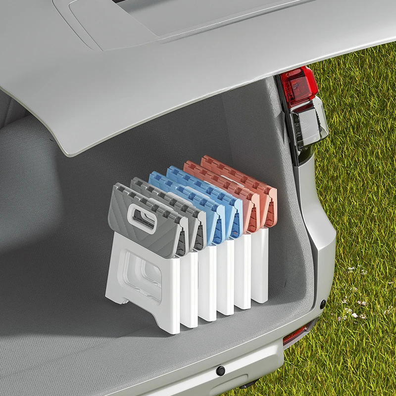 Taburete plegable para el hogar, taburete portátil de plástico para exteriores