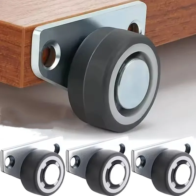 Mini ruedas giratorias de montaje lateral, ruedas de goma silenciosas para muebles, ruedas direccionales para cajones y gabinetes de cocina, 8/1 Uds.