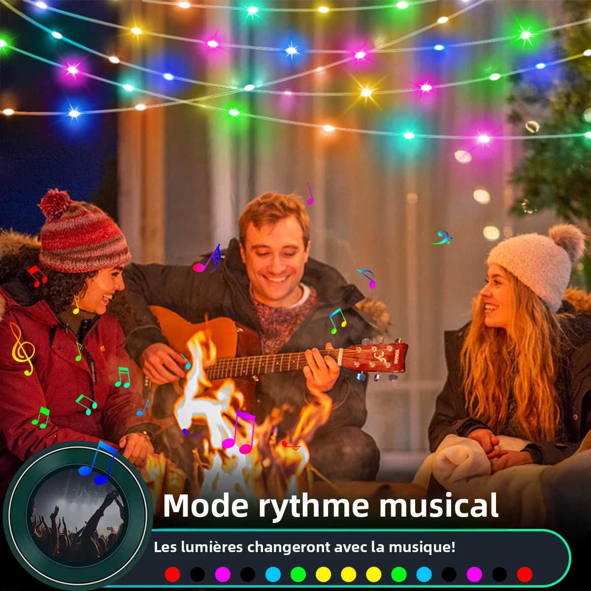 20M 10M 5M LED Festival lumières fée chaîne lumière intelligente Bluetooth adressable rideaux lumières guirlande feston maison fête décor