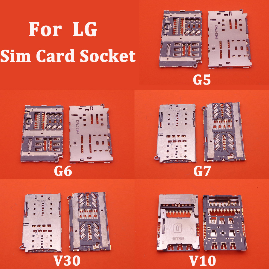 1 Teile/los, buchse Sim Card Reader Slot Tray Modul Halter Stecker Für LG G3 G4 G5 G6 G7 V10 V30