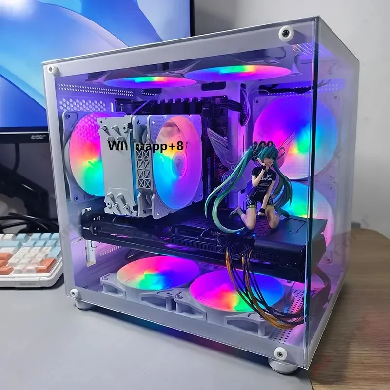 Alta rendimiento i5 12400 con 580 Gamer Gaming Pc ordenadores de escritorio todo en uno Gaming Pc ordenador de escritorio H610m placa base