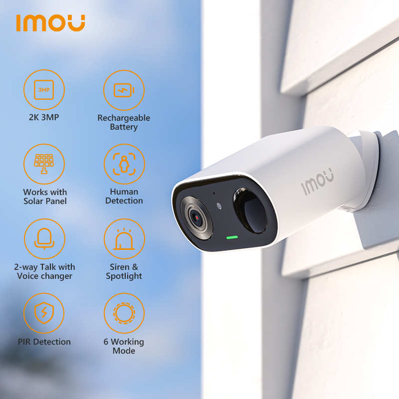 IMOU Cell Go フルカラー充電式カメラ Wi-Fi 機能屋外監視カメラ PIR 人体検出 IP65