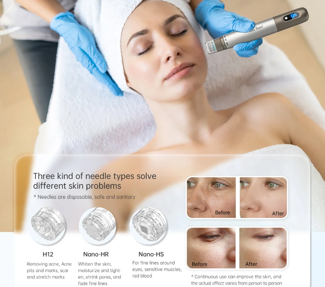50 PCS Hello Face H3 ตลับหมึก Derma แสตมป์เข็มสําหรับปากกา Hydra H3/H5 สนับสนุน 3ML เซรั่มเข็มปรับความยาว 12 PIN