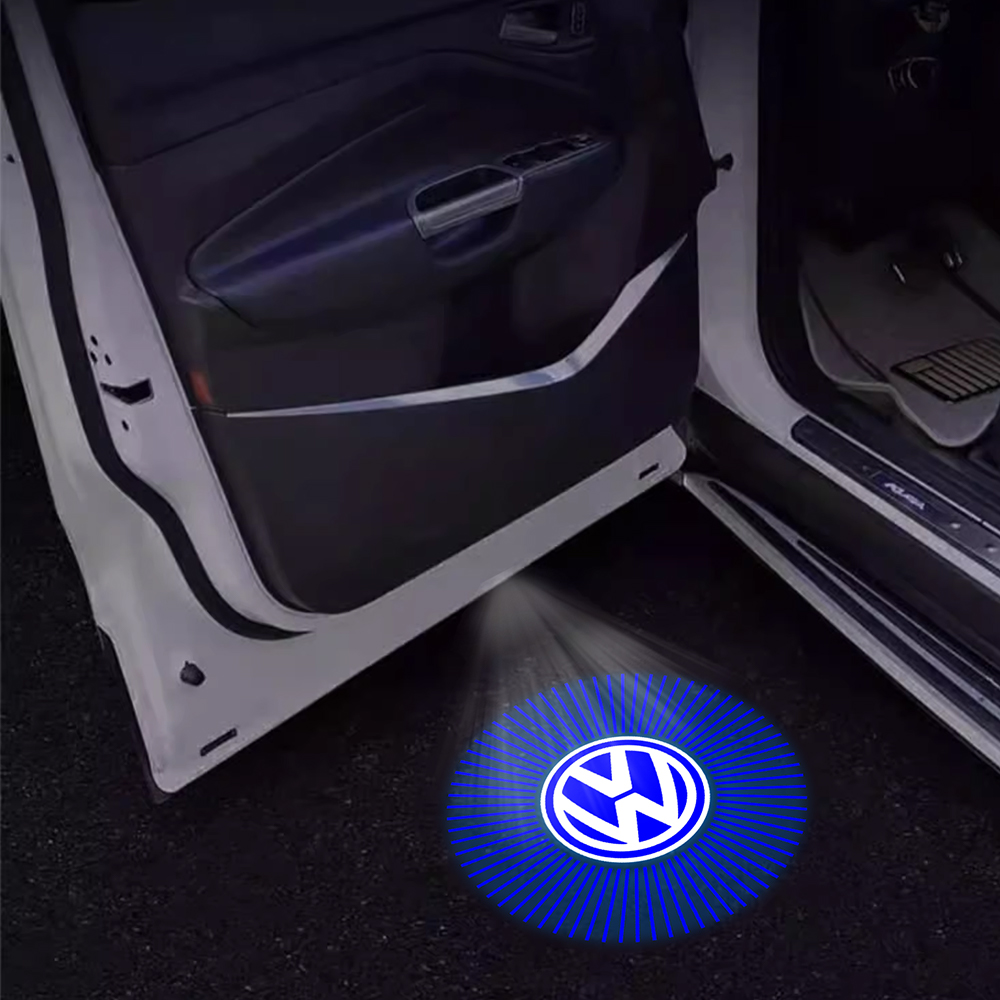 Para Volkswagen VW Touran Caddy Touareg Golf Passat Bora Scirocco 2 piezas luz de puerta de coche Logo proyector láser accesorio de luz de bienvenida