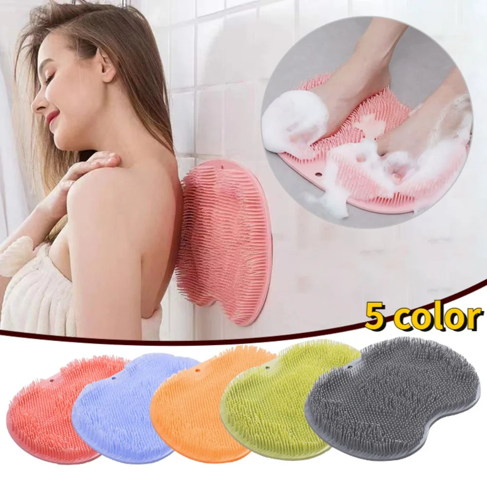 ฝักบัวเท้ากลับ Scrubber ซิลิโคนนวดอาบน้ํา Pad นวดเบาะแปรงดูดถ้วยล้างเท้า Exfoliating แปรง