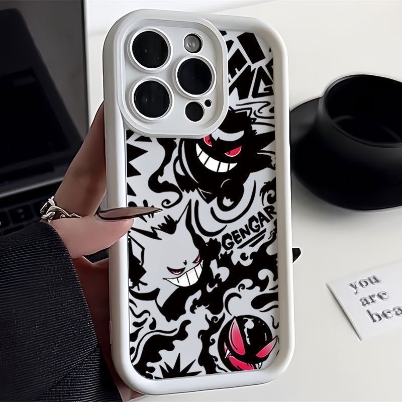 Gengar-funda de silicona líquida a prueba de golpes para iPhone, carcasa de Pokémon para iPhone 15, 14, 13, 12 Mini, 11 Pro Max, XS, X, XR, 8, 7, 6S, 6 Plus, SE 2020