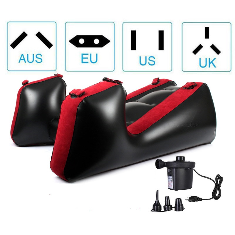 Divano gonfiabile con cuscino per bondage a gamba aperta BDSM con kit di polsini Mobili per coppia Sedia di supporto per posizione più profonda Notte esotica