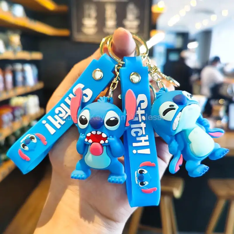 ขายส่งใหม่อะนิเมะ Disney พวงกุญแจ Mickey Mouse Minnie Lilo & Stitch การ์ตูนพวงกุญแจ Key CHAIN จี้รถของเล่นเด็กของขวัญ
