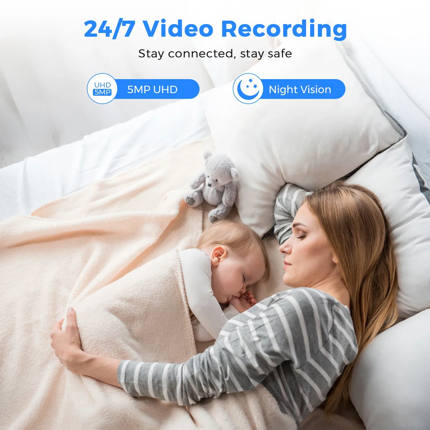 5MP HD Wifi Security Camera Mini Indoor Home Surveillance Camera Night Vision Two Ways Audio Human Detection O-KAM APP 5G IP CAM