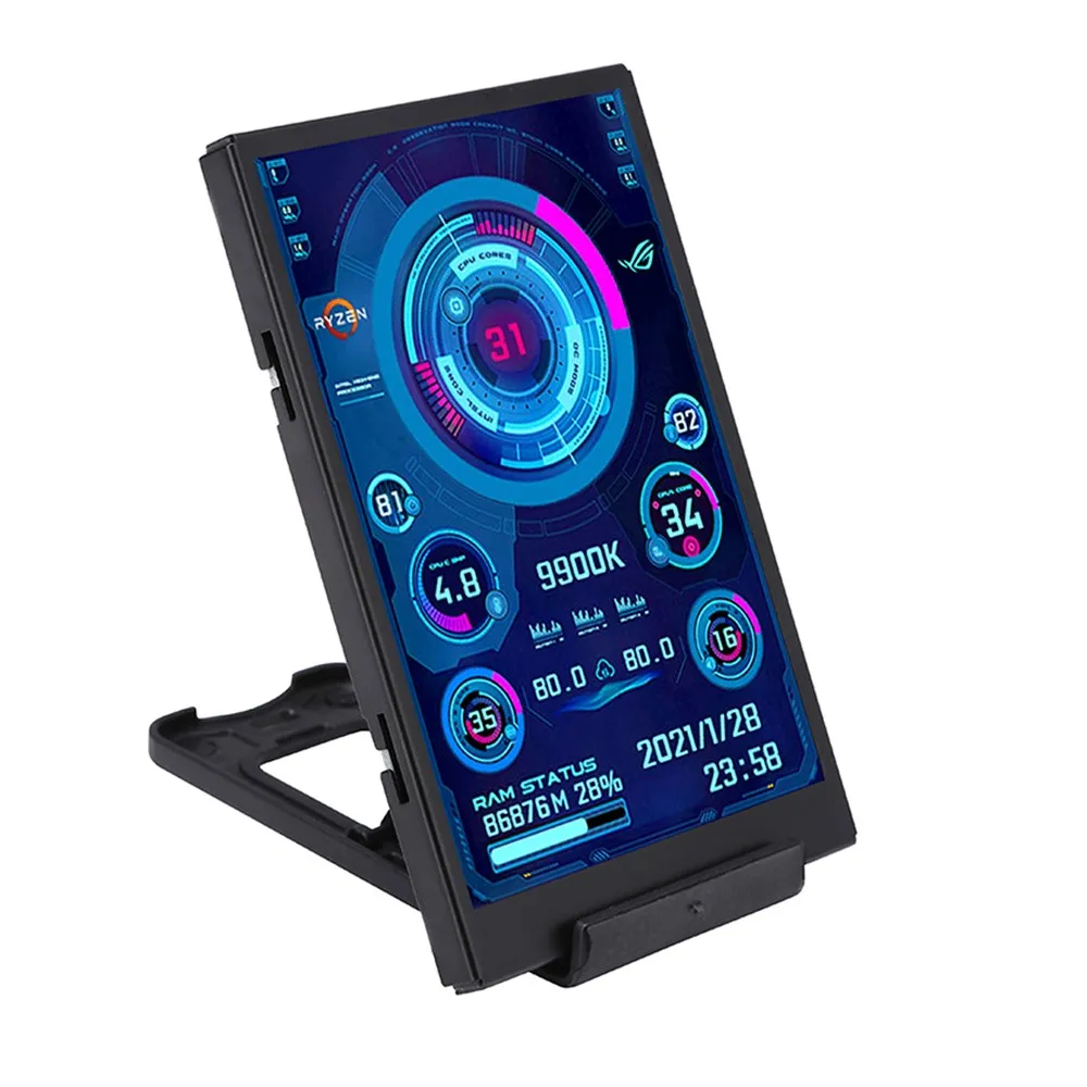 Pantalla secundaria IPS de 3,5 pulgadas, pantalla USB tipo C, ordenador, CPU, GPU, RAM, HDD, Monitor USB LCD, no necesita AIDA64 para Windows 10 11