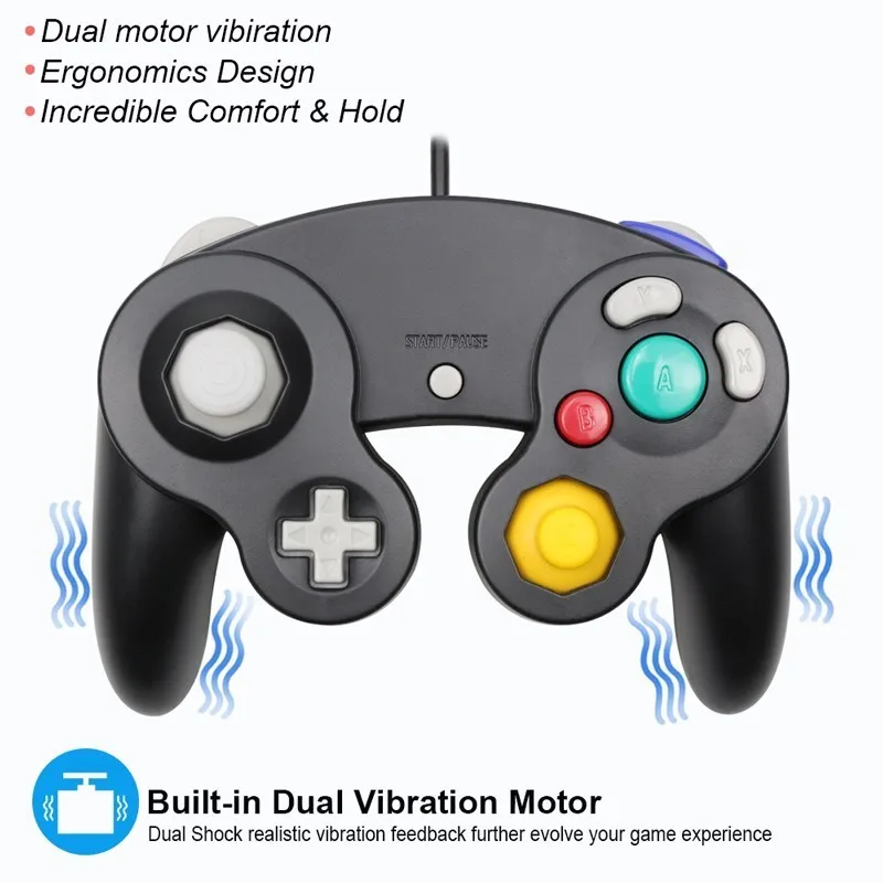 Per Controller Gamecube Joystick portatile cablato USB compatibile nintendo per NGC GC Controle per MAC Computer PC Gamepad