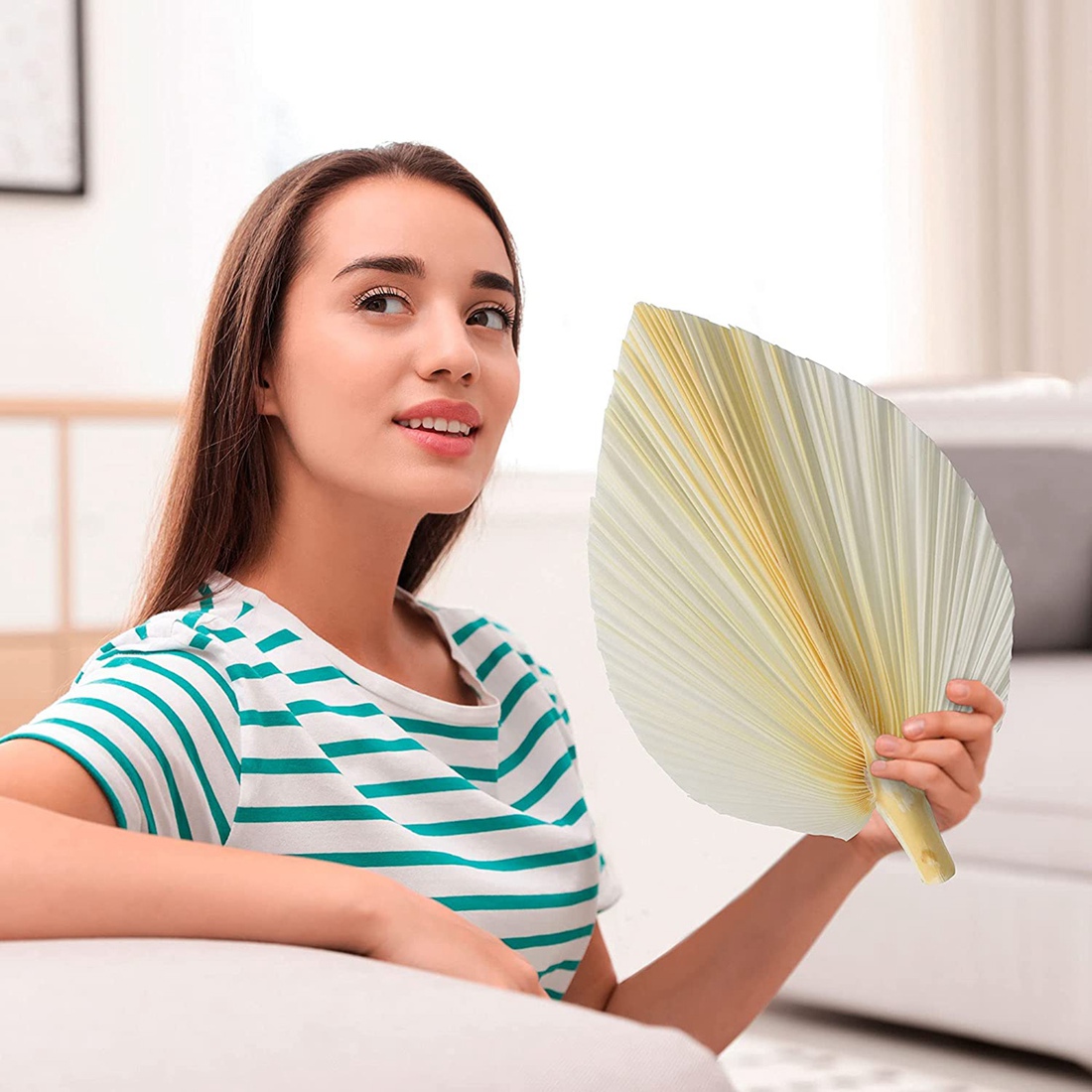 Große weiße getrocknete Palmblätter-Premium-Qualität-3 Stück elegant modern & Hochzeits dekor-Wand kunst