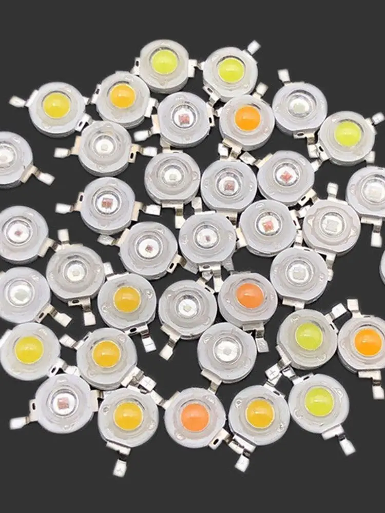 12PCS 50PCS COB LED 1W 3W 5W 3V 350MA 750MA ชิปหลอดไฟโคมไฟสีขาวอุ่นสีขาวสีแดงสีเขียวสีฟ้าสีเหลืองดีไต้หวันชิป