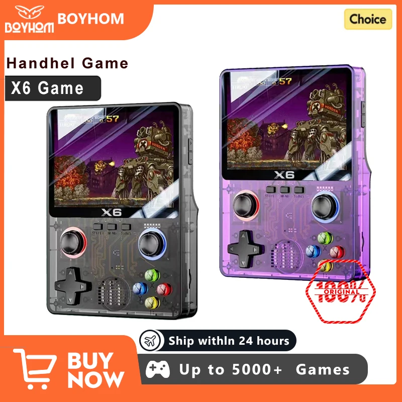 NEUE X6 Spielkonsole Retro Videospielkonsole 3,5 ''IPS Bildschirm Tragbare Handheld-Spiel-Spieler Klassische Spiele Kinder Geschenke