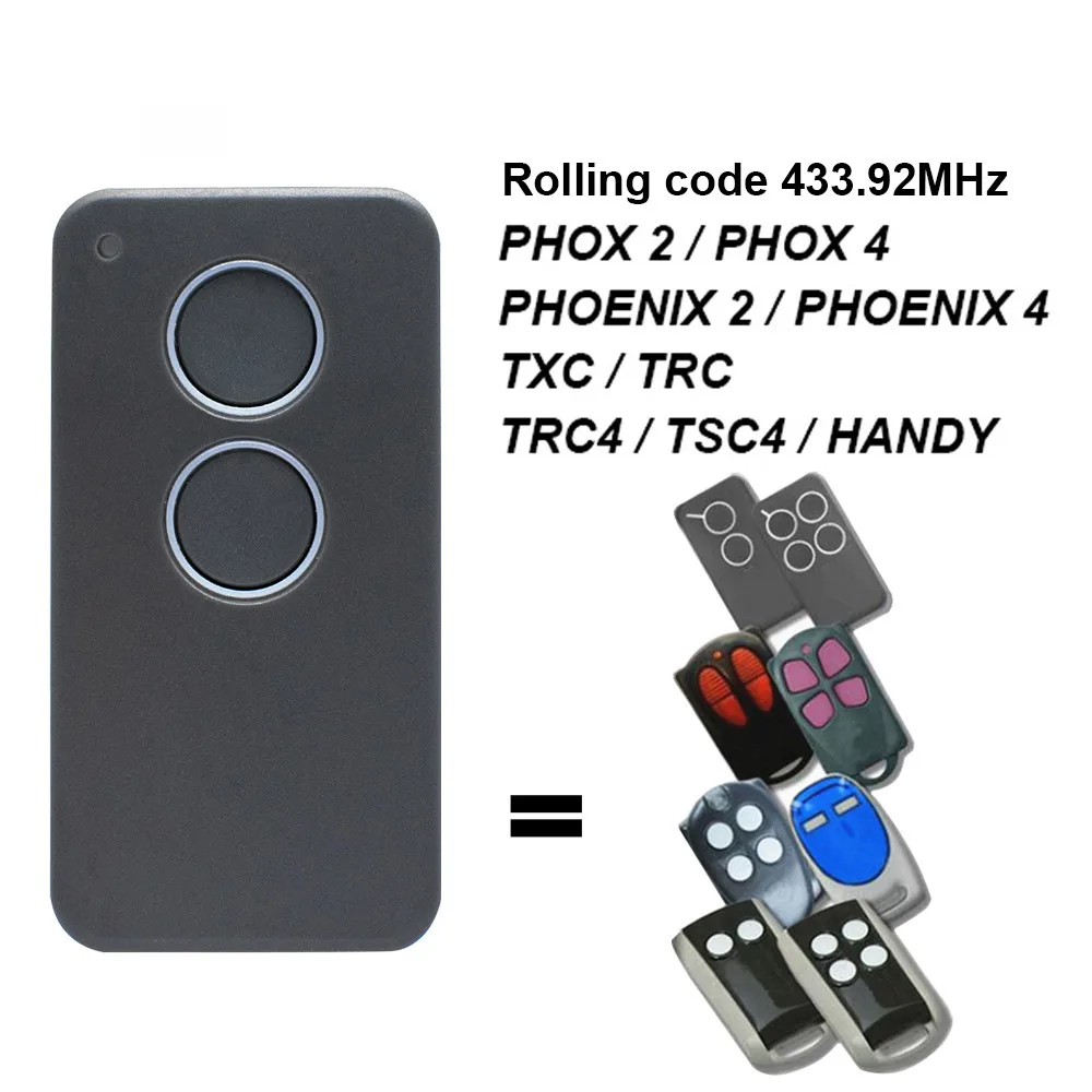 PHOENIX PHOX 2 4 PHOENIX2 PHOENIX4 PHOX2 PHOX4 TSC2 TSC4 TRC2 TRC4 TXC2 TXC4 HANDY Control remoto para puerta de garaje 433,92 MHz