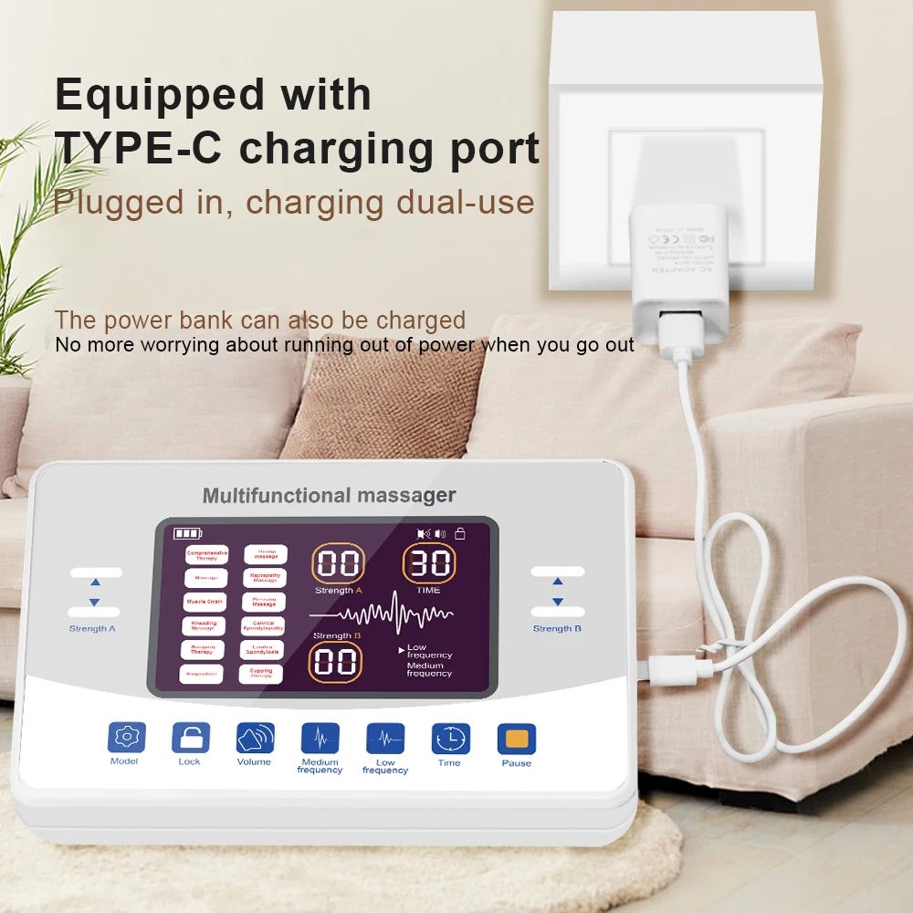 12 モード TENS 低周波治療装置 EMS 筋肉刺激装置電気パルスマッサージャー筋肉刺激装置マッサージリラックス
