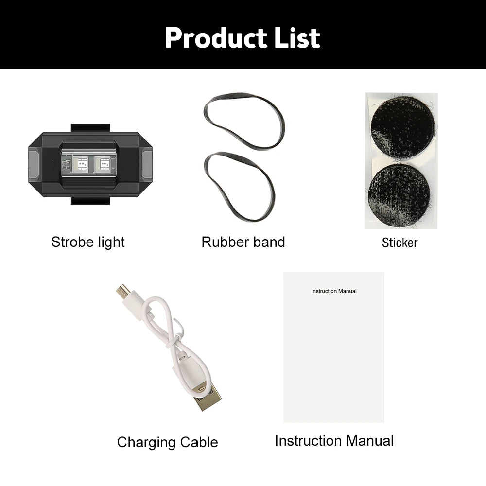 รถยนต์รถจักรยานยนต์ไฟจมูก S Trobe แสง USB LED ป้องกันการชนกันจักรยานเครื่องบินคืนบินมินิกระพริบเตือนสัญญาณไฟ