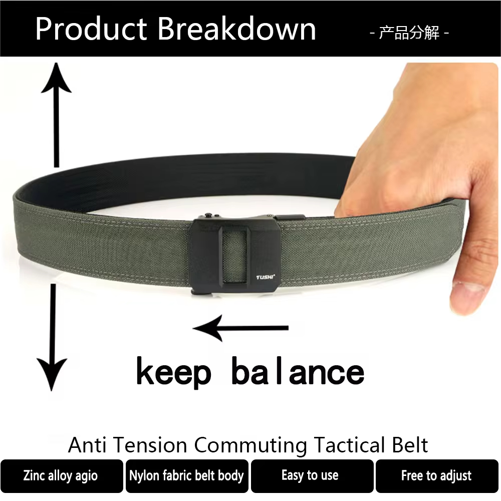 Marca TUSHI, cinturón de pistola colgante rápido de entrenamiento con hebilla automática reforzada de doble capa de 4,3 CM de ancho, nailon para hombre, ocio al aire libre