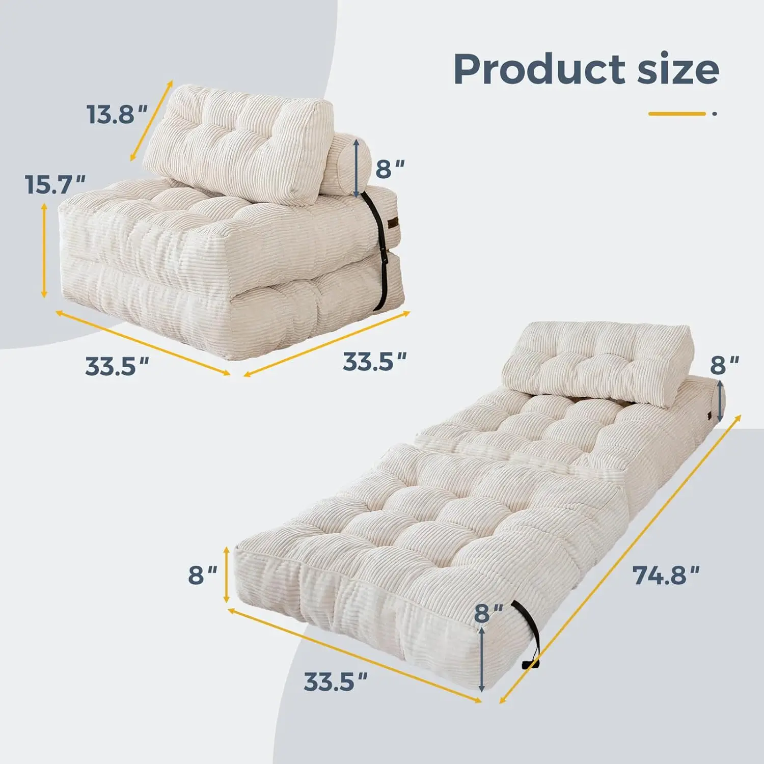 Sofá de compressão a vácuo dobrável simples tecido canto modular piso multi função nordic sala estar quarto decoração
