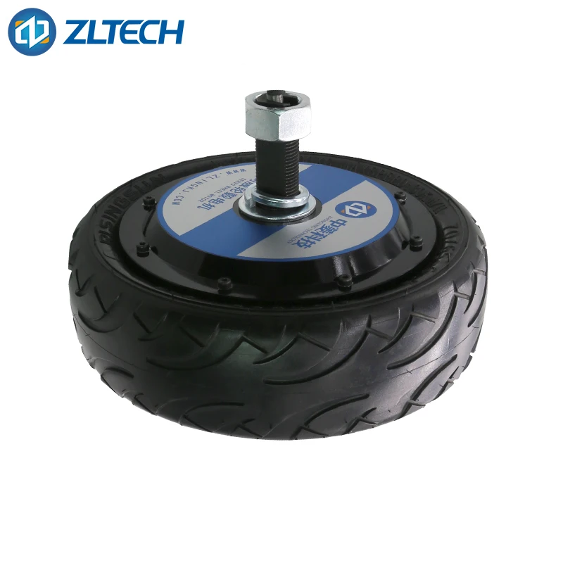 High Power 10 Inch 48V 500W 40N.m 1024 Wire Encoder Brushless DC Servo Wheel Hub Motor With Rubber Tire For Electric Car