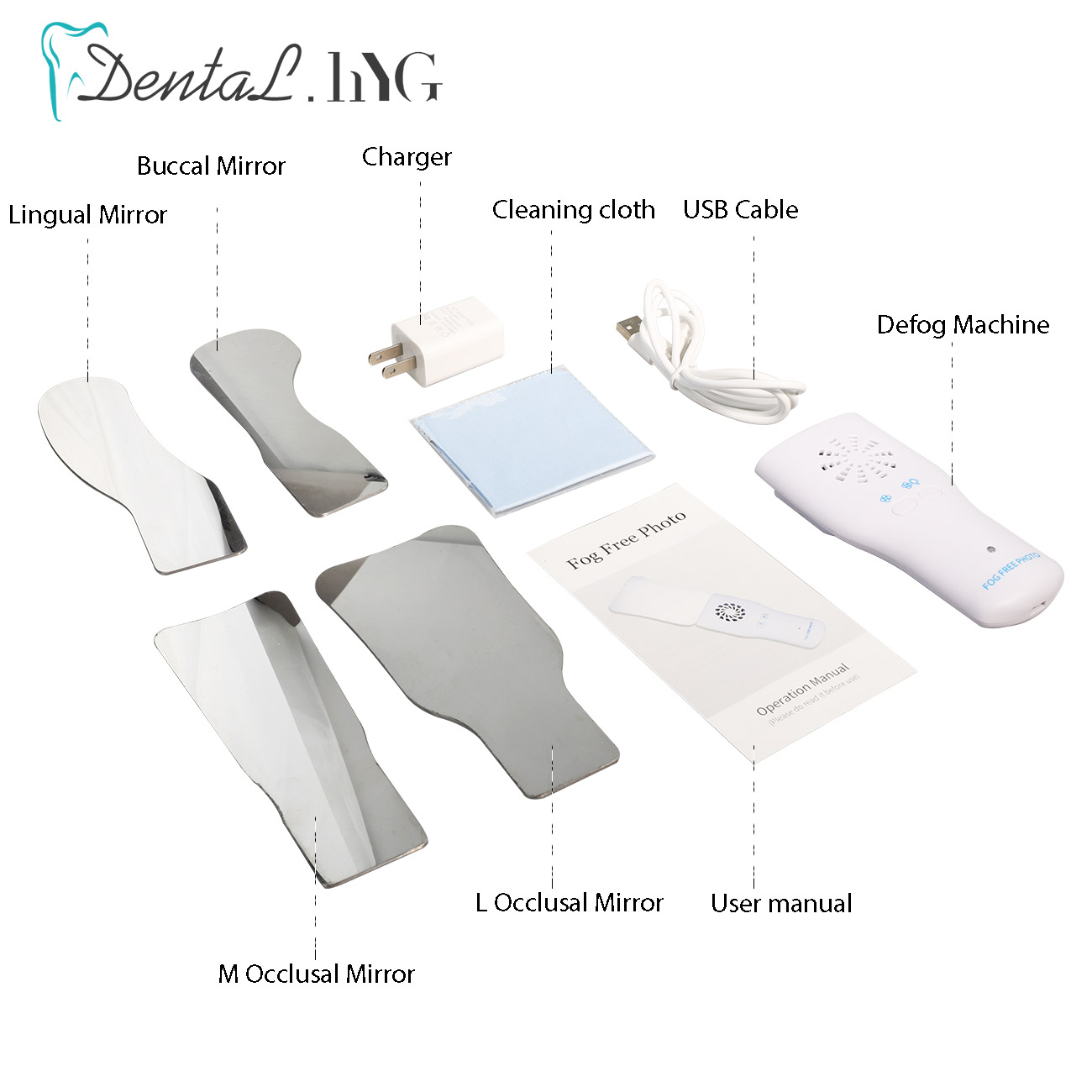 Conjunto de espelhos dentais antiembaçantes, espelho com luz led, refletores ortodônticos, sem neblina, fotografia intraoral, dentista de aço inoxidável