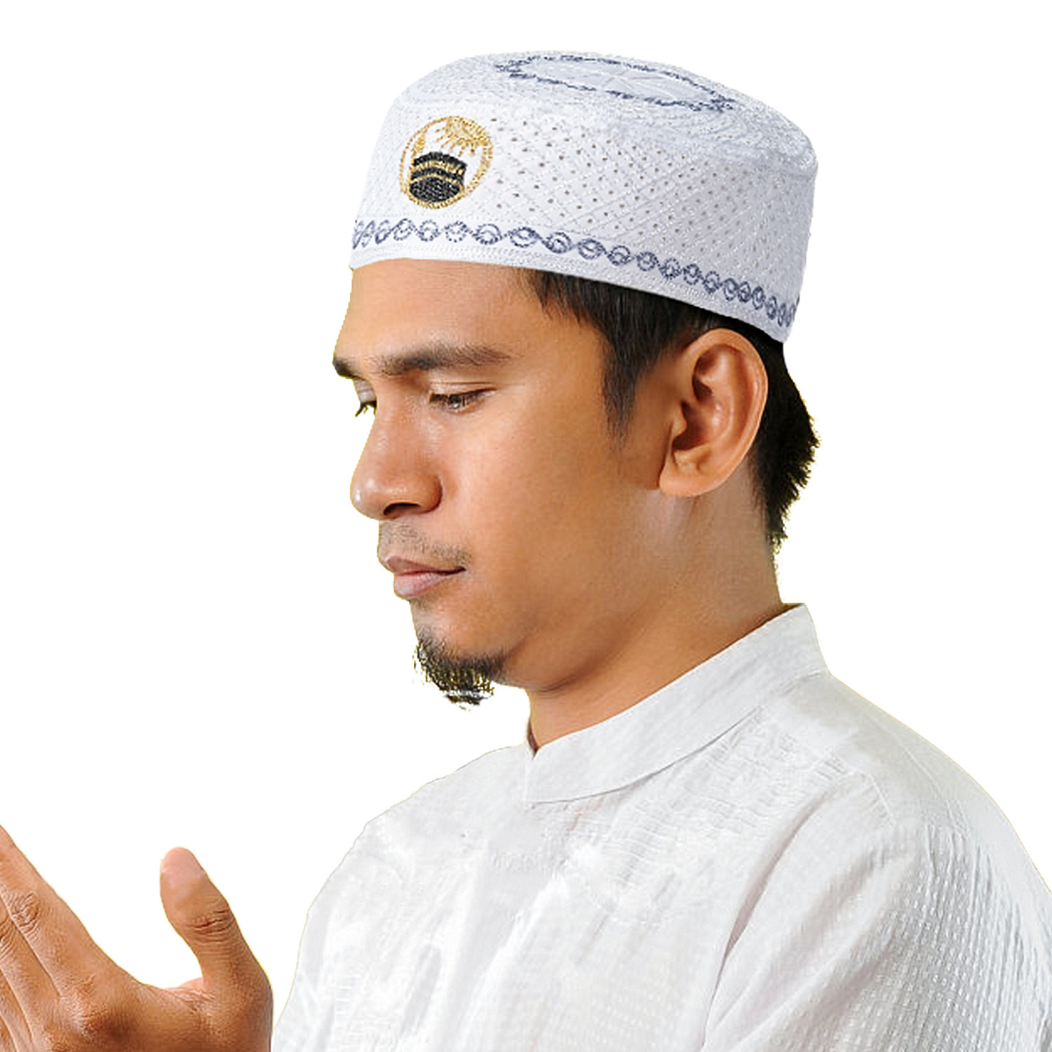 Neue Muslimische Männer Gebet Kappe Hut Baumwolle Stickerei Freizeit Saudi-Arabien Islamischen Hut Kappe Männer Kopftuch Top Kippot Turban Saudi Kappe