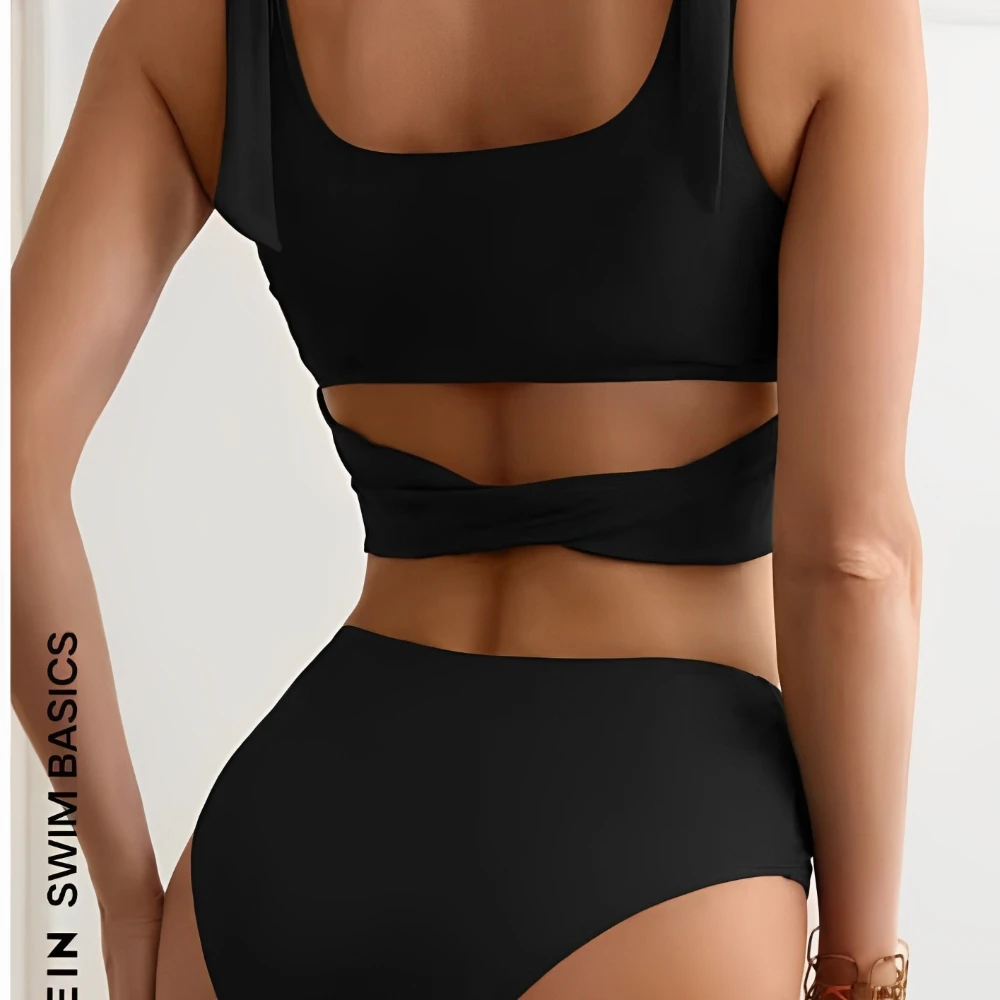 2024 zwei Stück String Bikini Aushöhlen Hohe Taille Bademode Weiblichen Badeanzug Frauen Badegäste Baden Badeanzug Bademode Sommer