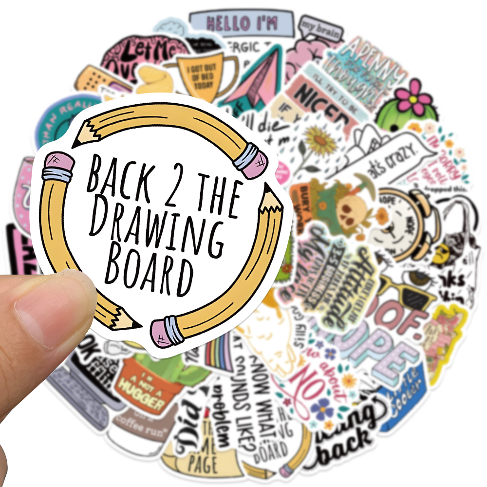 50pcs การ์ตูนตลก Sarcastic สติกเกอร์สําหรับกระเป๋าเดินทางแล็ปท็อปกีต้าร์โทรศัพท์สเก็ตบอร์ดกันน้ํา Graffiti ไวนิลจักรยานสติ๊กเกอร์รถ