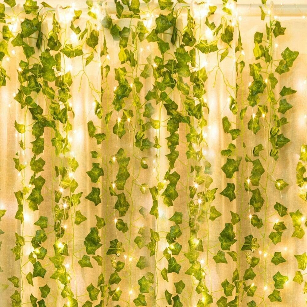 1Pack Realistic Greenery Vines for Indoor and Outdoor Use 20 LED String Light For New Year Wall House Room Office Birthday Home