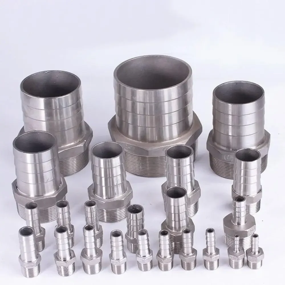 1/8 "1/4" 3/8" 1/2" 3/4" 1" BSPT オス 6 8 10 12 13 15 16 19 20 25 32 ミリメートルホースバーブコネクタ 304 ステンレス鋼ホーステールカプラー