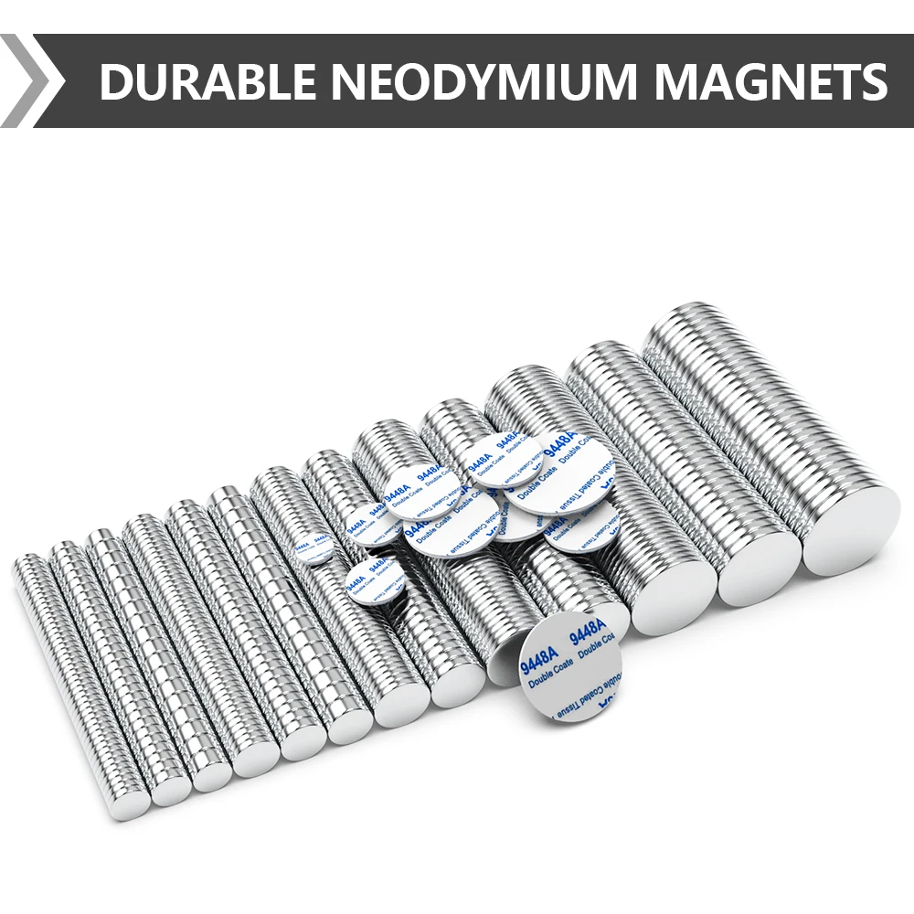Double-Sided Sticky Magnets – Round, High-Power Fridge Magnets for Crafts, Office & Science Classrooms