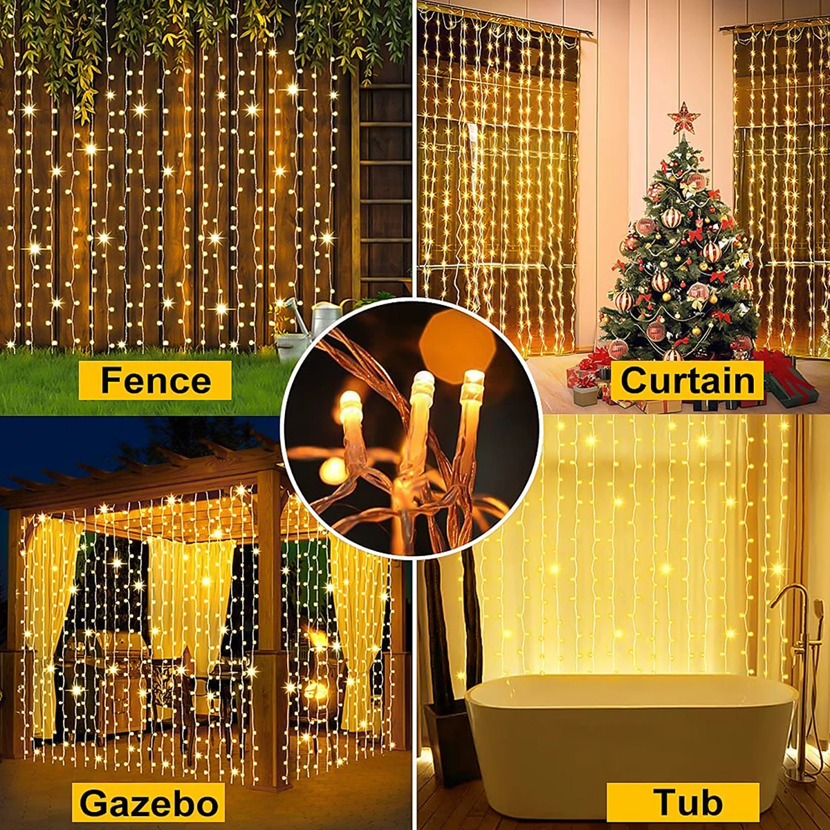 1PC LED พลังงานแสงอาทิตย์ Icicle String ไฟ 7 M/23ft กันน้ําม่านสําหรับระเบียง Patio YARD GARDEN PARTY ตกแต่งคริสต์มาสกลางแจ้ง