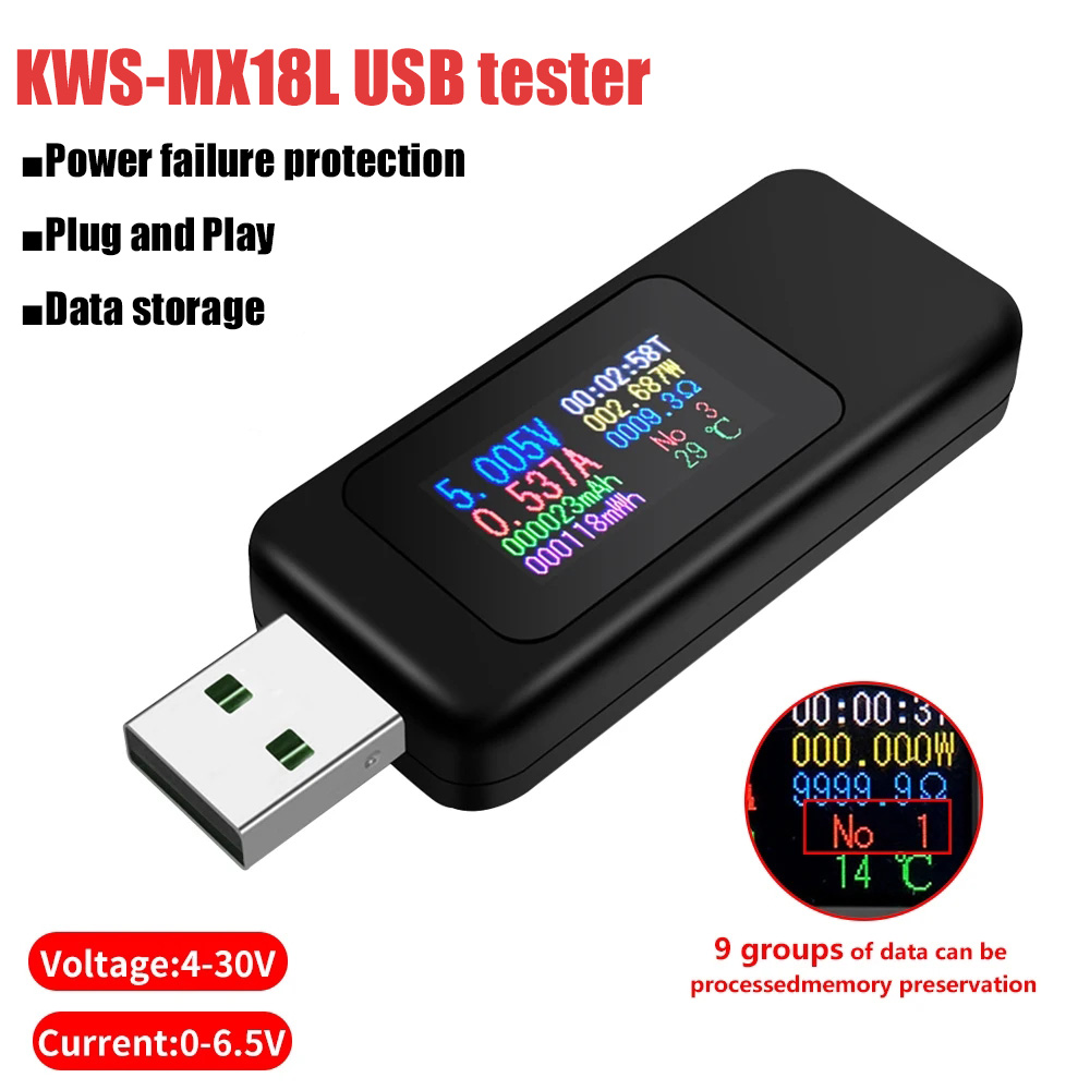 Probador USB 10 en 1, voltímetro Digital CC, amperímetro, medidor de voltaje de corriente, amperímetro, Detector, indicador de cargador de Banco de energía