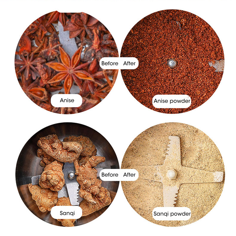 Molinillo de café eléctrico multifuncional para el hogar, molinillo de café de 400W para cocina, cereales, nueces, granos, especias, 220V