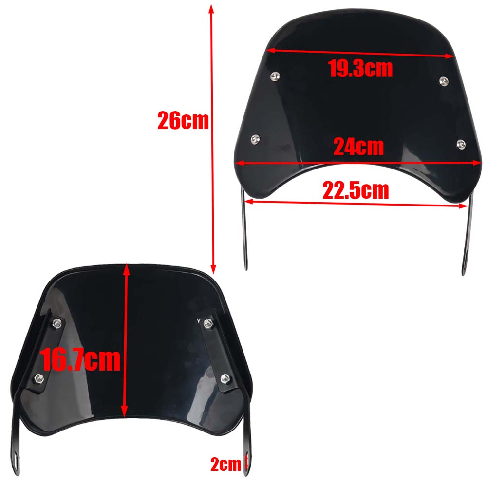 Motorrad Universal Schwarz Windschutzscheibe Windabweiser Windschutz Verkleidung Für Harley Honda Für Yamaha Kawasaki Suzuki Cafe Racer