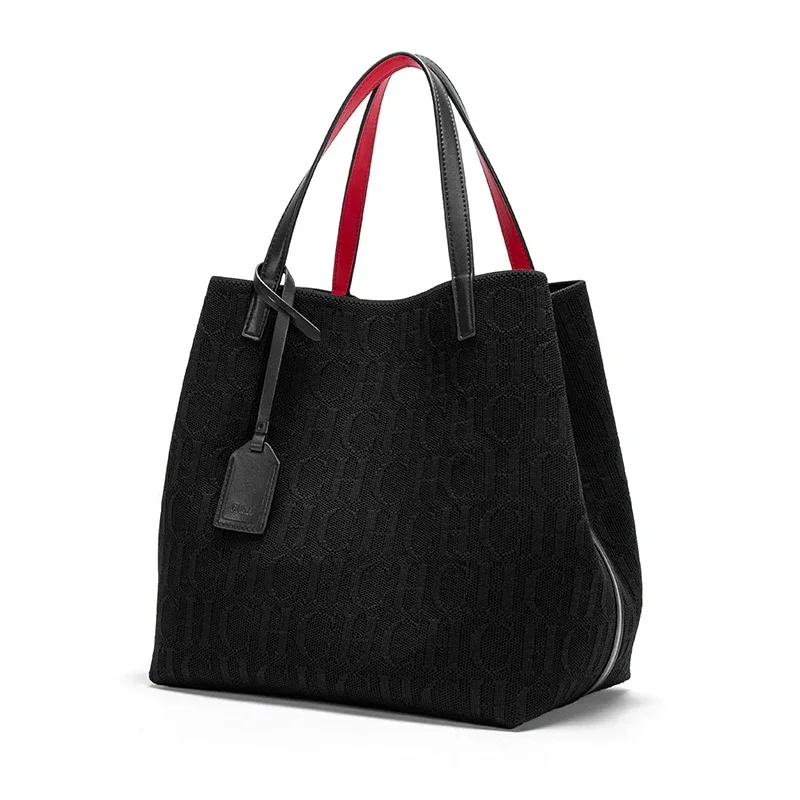 CH Ladies Shoulder Bag High Quality Craft Large Capacity Handbag Fashion Ladies Handbag Classic New Pure Color Outer Pocket