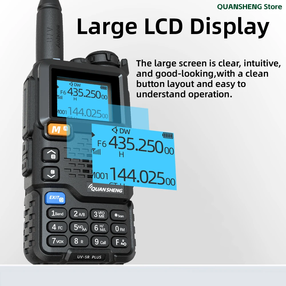 Quansheng UV 5R Plus Walkie Talkie Communication Am Fm Two Way Radio Station K5 Receiver Ham Amateur Wireless Set Long Range