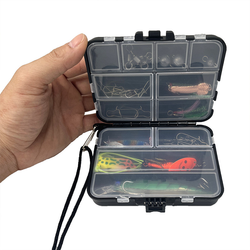 Caja de equipo de pesca Luya, caja de accesorios de pesca, piezas de pesca de doble cara, caja de almacenamiento de cebo, anzuelo, caja de almacenamiento de accesorios de carpa