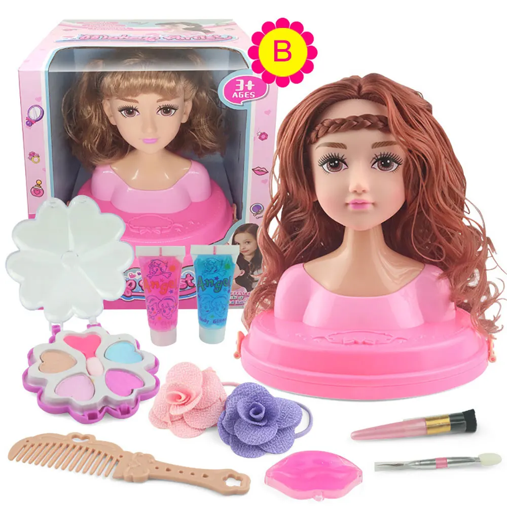Puppen Styling Kopf Make-Up Kamm Haar Spielzeug Puppe Set Pretend Spielen Prinzessin Dressing Spielen Spielzeug für Kleine Mädchen Make-Up Lernen