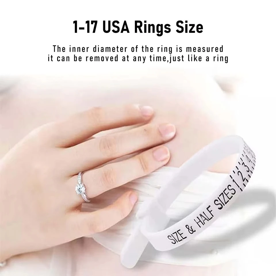 1-17 US ขนาดแหวน Sizer วัดชุด Reusable Finger ขนาดวัดเครื่องมือเครื่องประดับขนาดเครื่องมือสําหรับงานแต่งงาน
