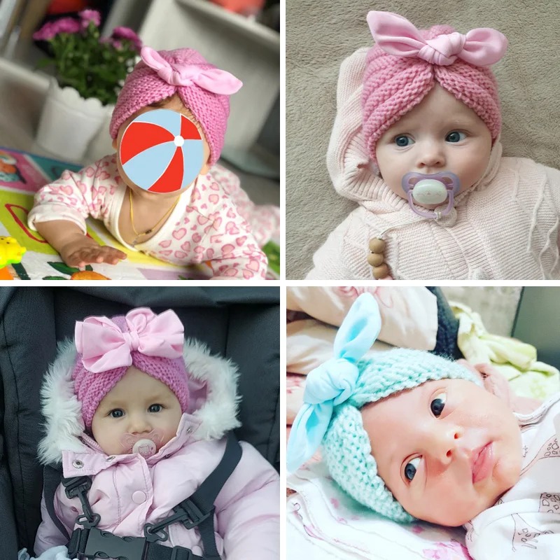 ฤดูหนาวหมวกทารกแรกเกิดทารก Bonnet หมวกเด็กถักเด็กวัยหัดเดินหมวกสําหรับเด็กผู้หญิงอุปกรณ์เสริมเด็กหมวกเด็กหมวกถัก