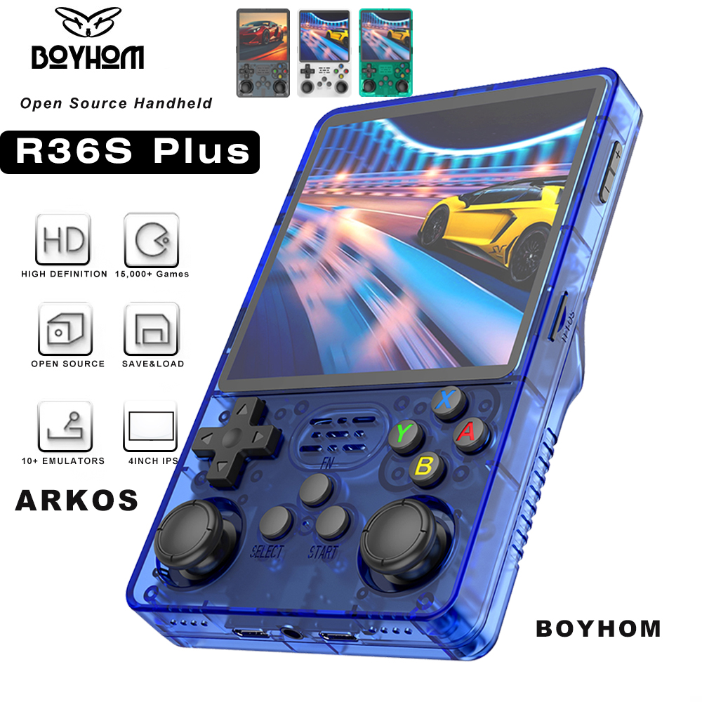 2025 NEW 4"IPS Big Screen R36S Plus Retro Handheld Game Console Linux 64-bit System RK3326 Portable Pocket ARKOS 2.0 R36SPLUS