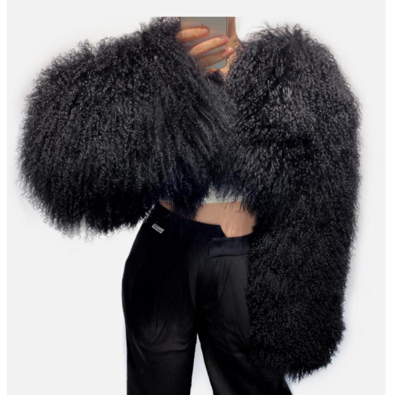 Manteau de vierrure de mouton bordeaux mongol, stoffen chaud d'hiver en vintage vierrure, orementen en vierrure de mouton naturel