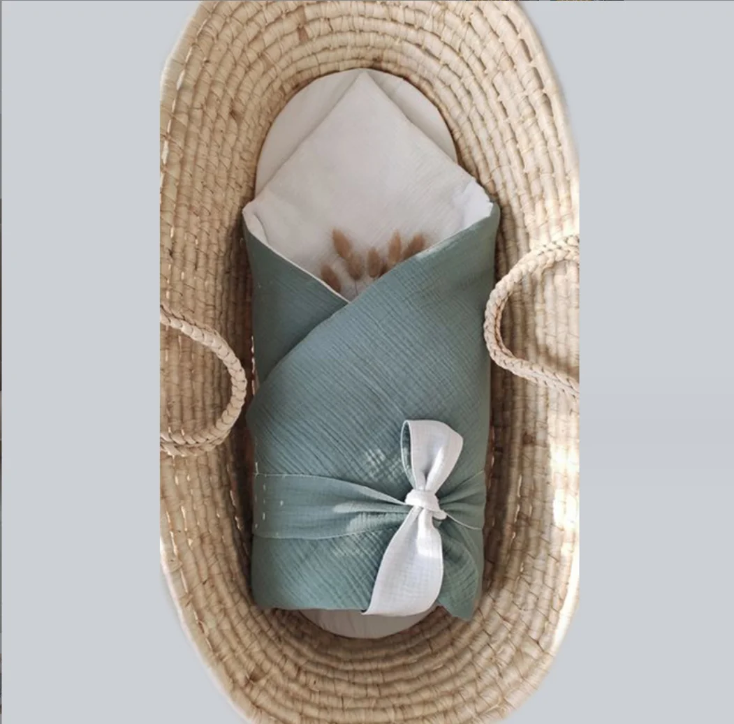 Muslin Baby Swaddle Wrap Blankets Newborn Envelope Baby Blanket Cotton Soft Infant Receiving Blanket For Stroller Crib Blanket